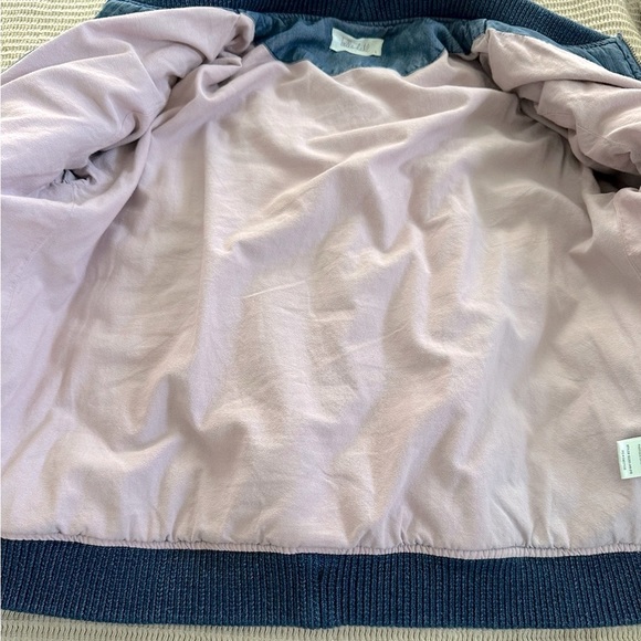 Bella Dahl Quilted Bomber Jacket Blue L - Picture 5 of 6